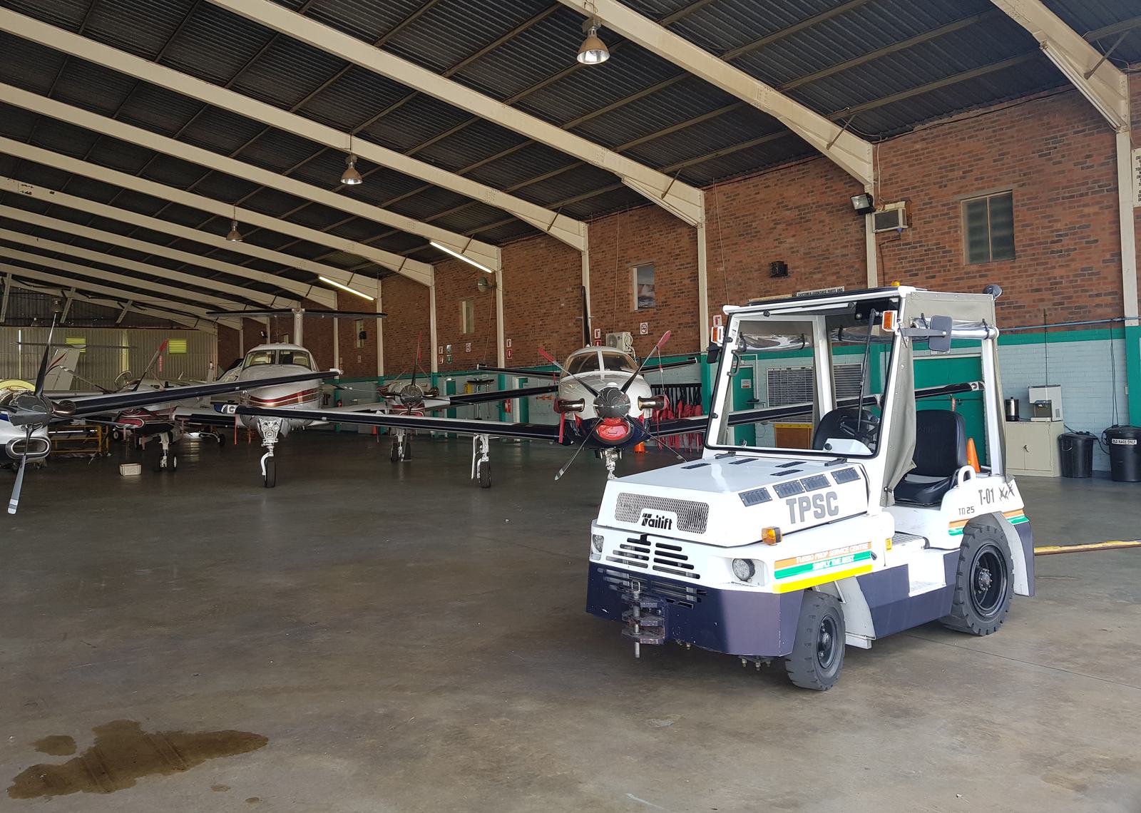 Inside the TPSC hangar